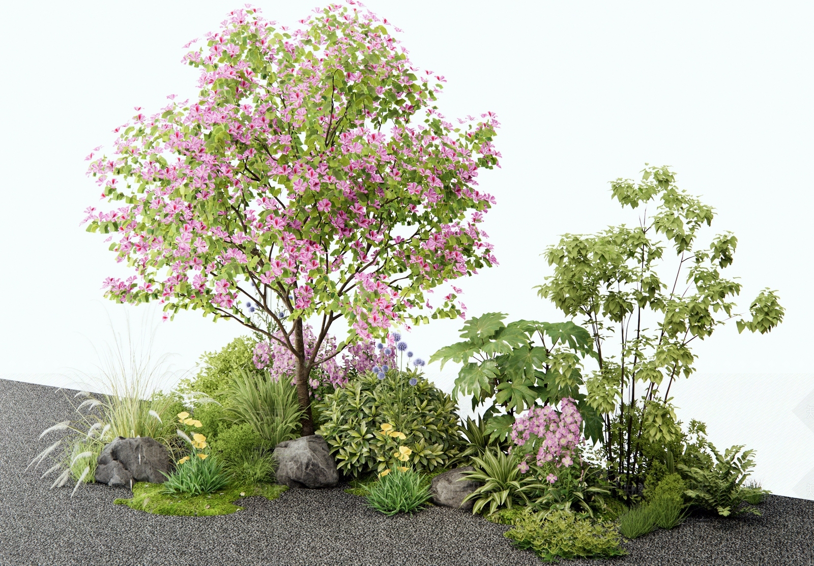 植物组合SU模型精品下载_SketchUp模型_知末网