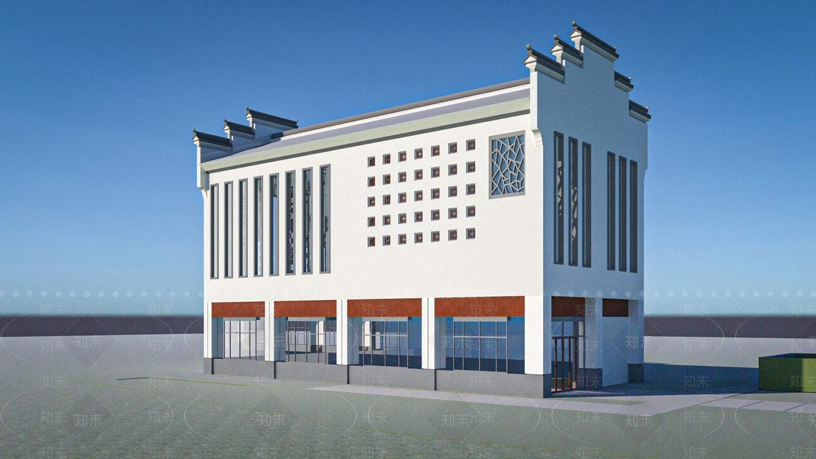 新中式中式古建3D模型下载【ID:1189730165】