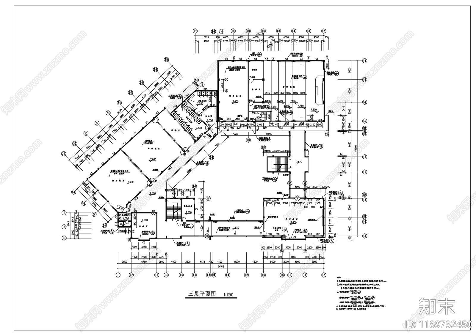 现代学校建筑cad施工图下载【ID:1189732450】