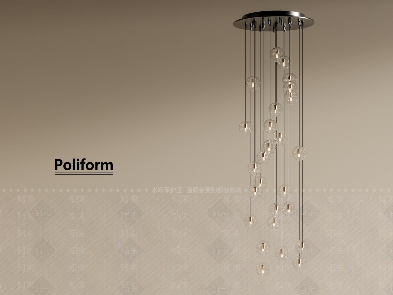 现代楼梯吊灯3D模型下载【ID:1189732968】