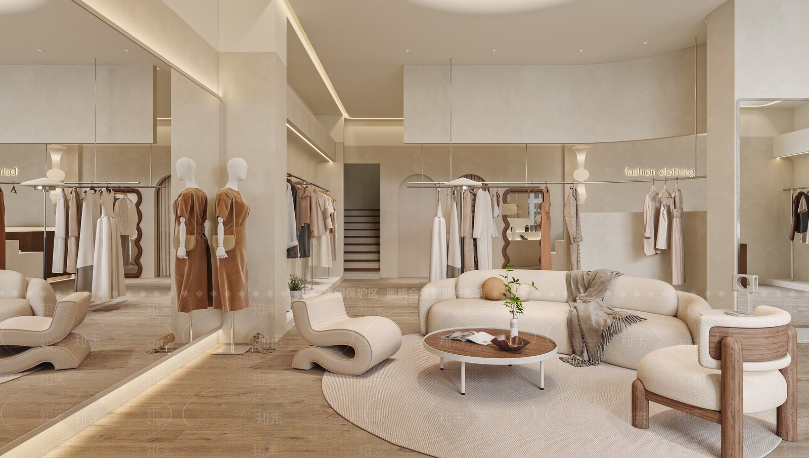 侘寂奶油服装店3D模型下载【ID:1189736592】