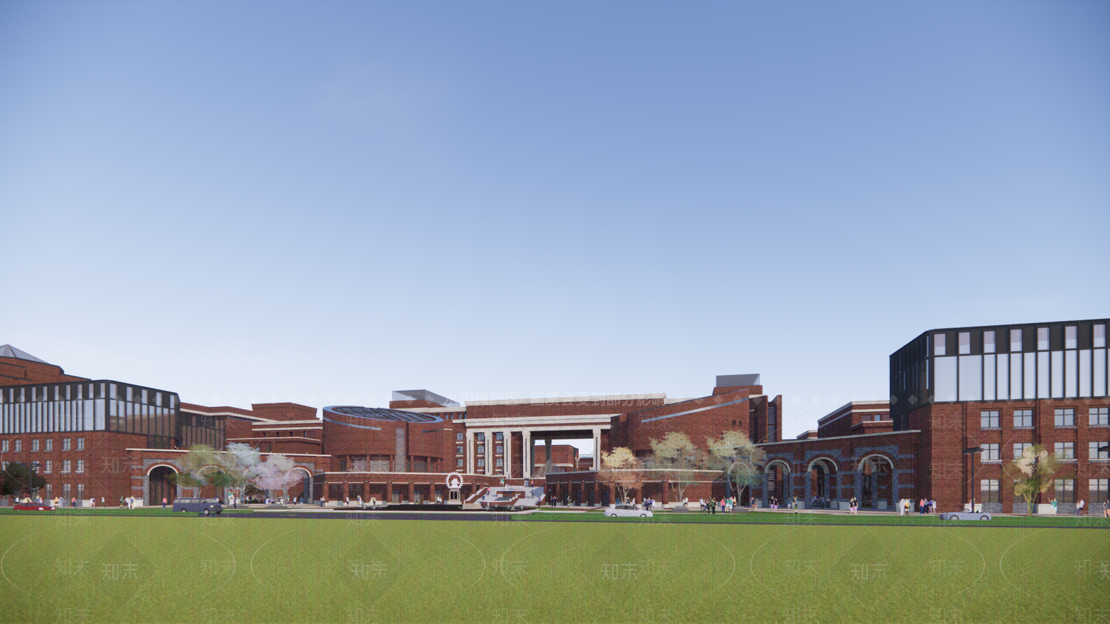 欧式学校建筑SU模型下载【ID:1189737077】