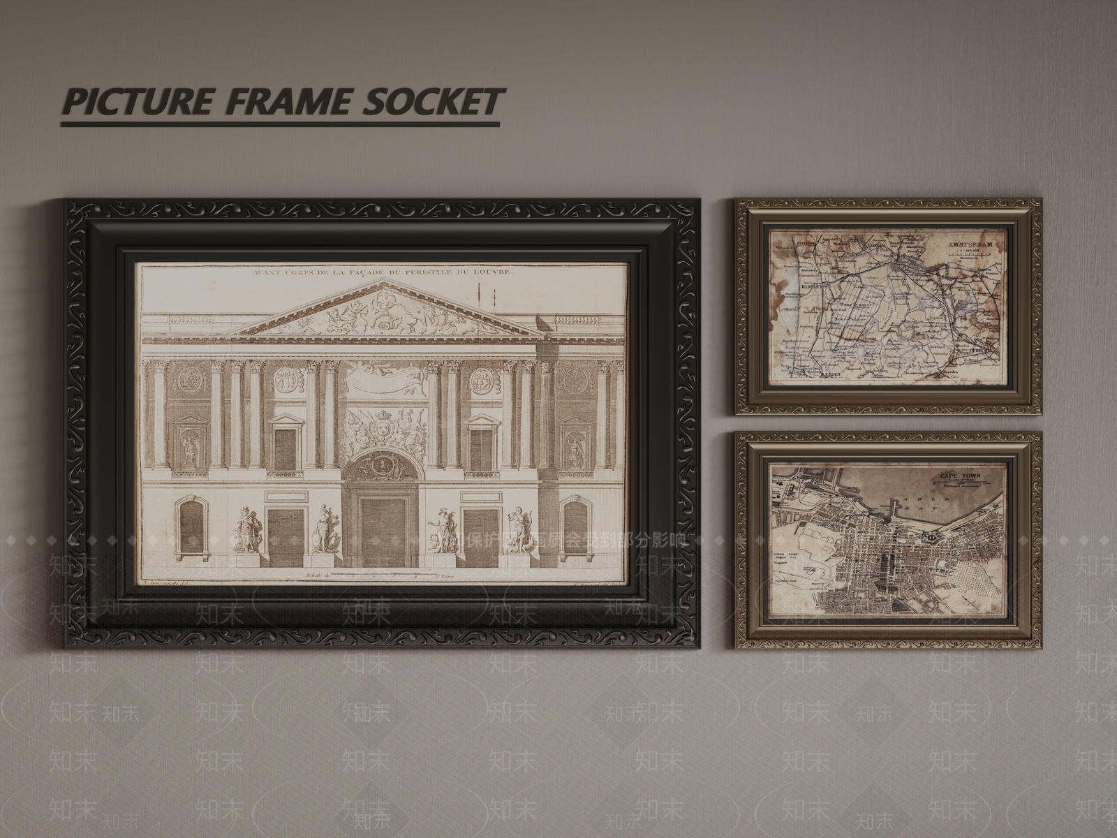 法式欧式挂画SU模型下载【ID:1189737148】