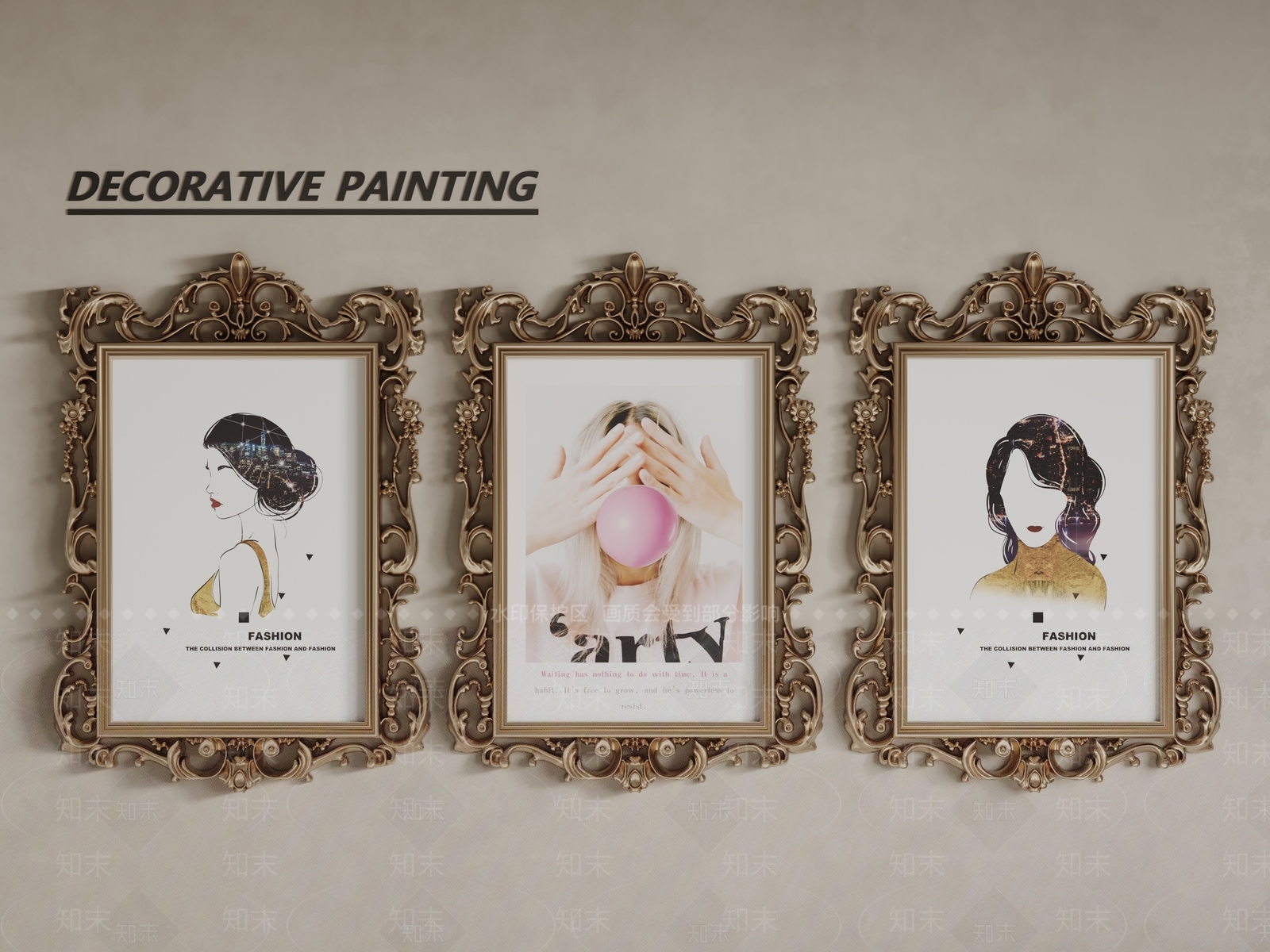 法式欧式挂画SU模型下载【ID:1189737240】