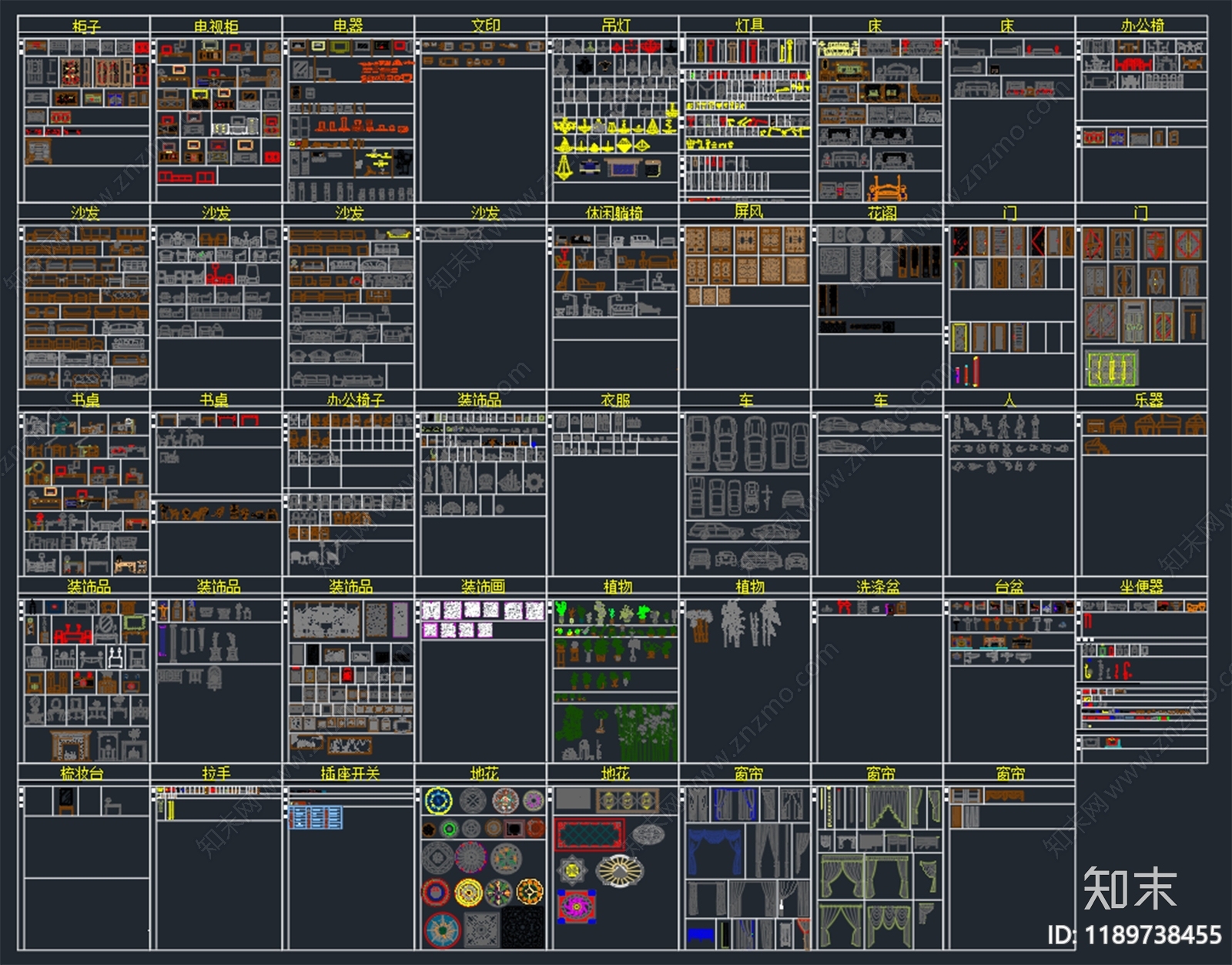 现代家装图库施工图下载【ID:1189738455】