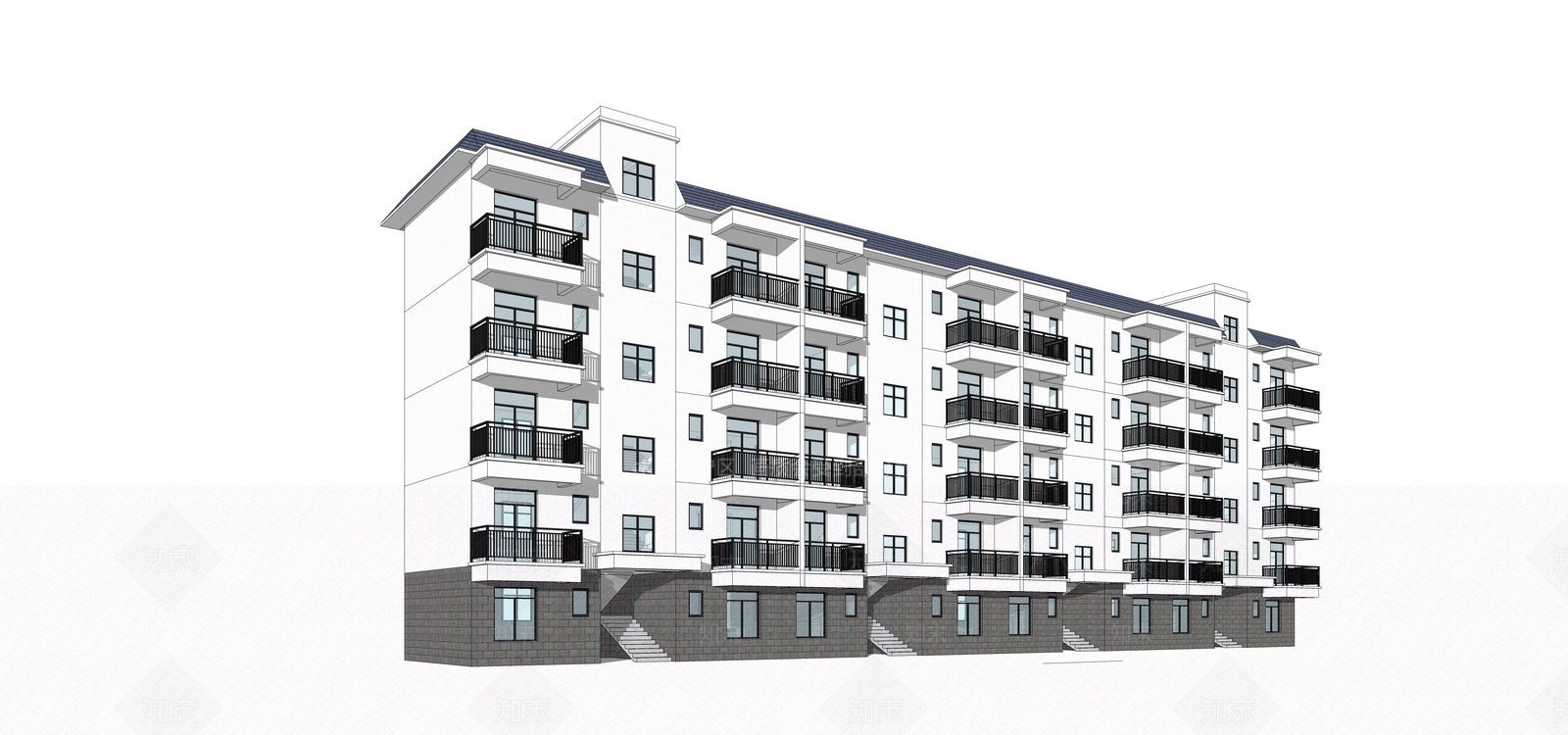 现代新中式多层住宅SU模型下载【ID:1189738330】