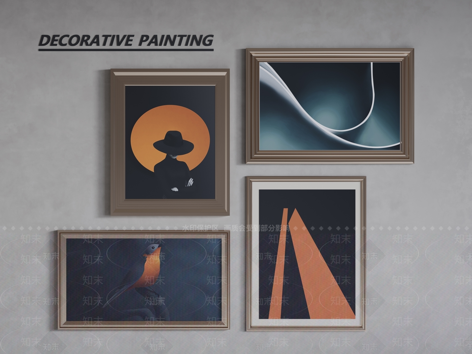 法式欧式挂画SU模型下载【ID:1189739959】