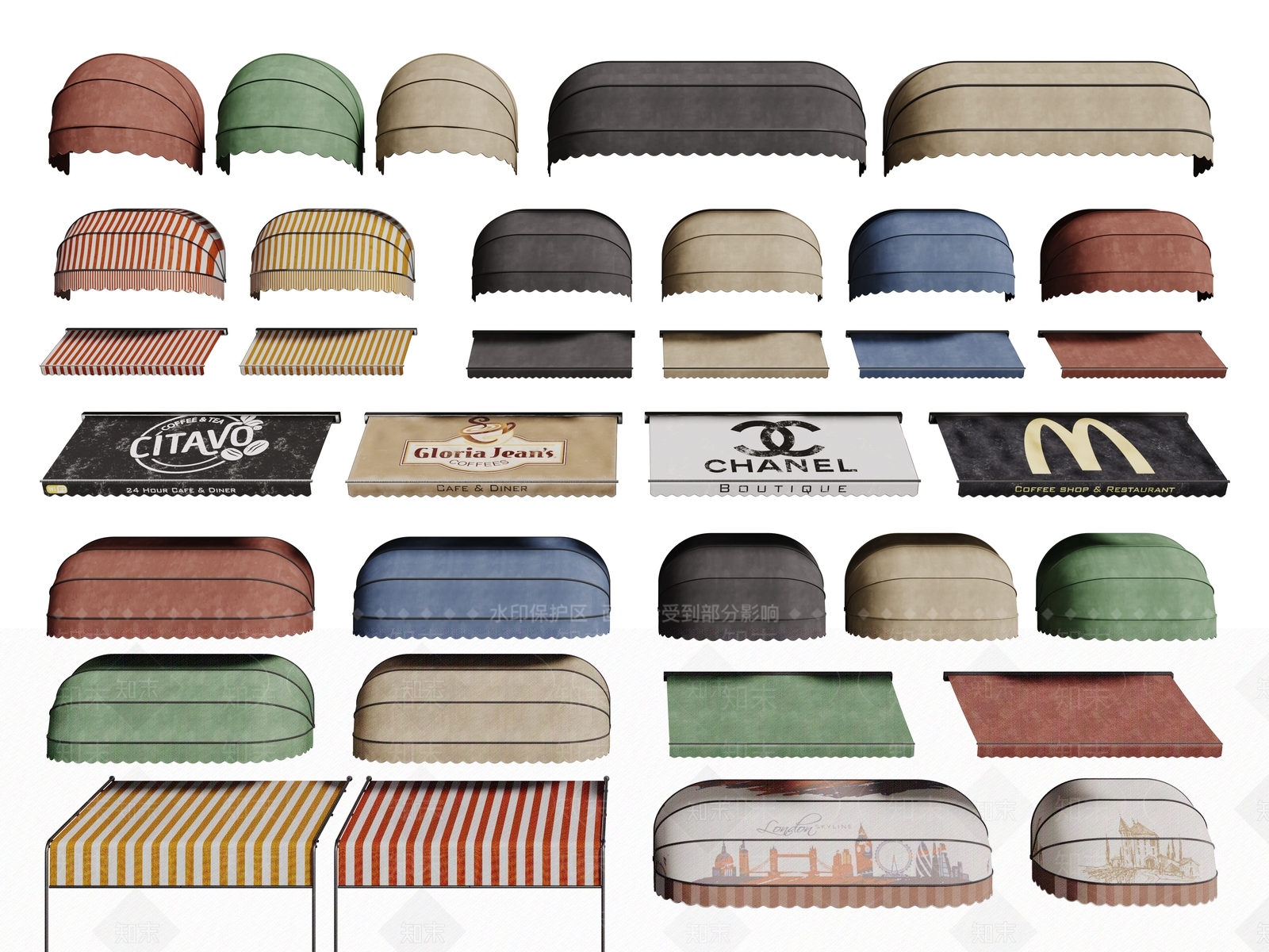 现代极简遮阳棚3D模型下载【ID:1189742193】