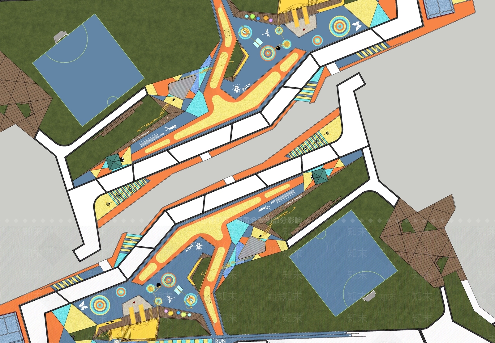 现代景观公园SU模型下载【ID:1189744187】