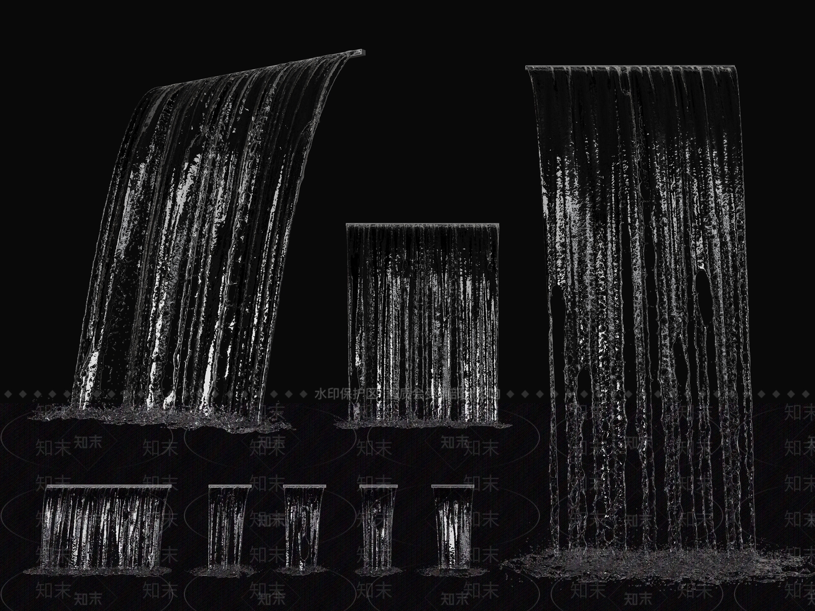 现代喷泉3D模型下载【ID:1189744650】