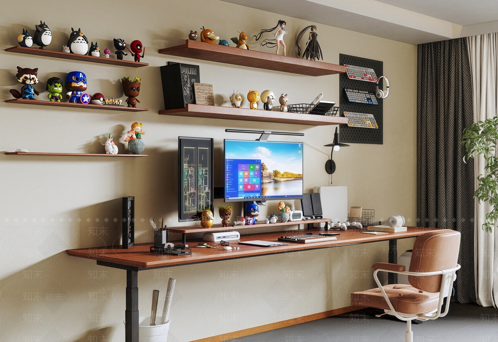 现代中古书房3D模型下载【ID:1189745701】