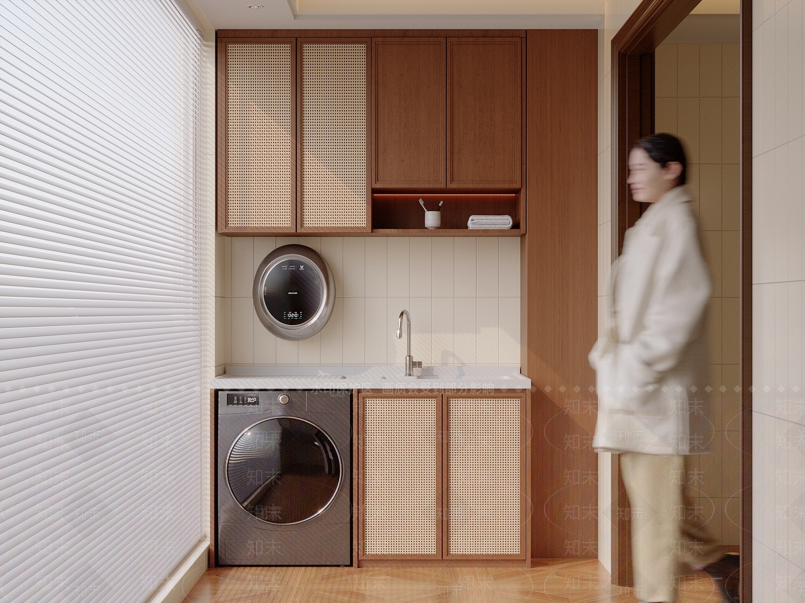 侘寂中古洗衣机柜3D模型下载【ID:1189745865】