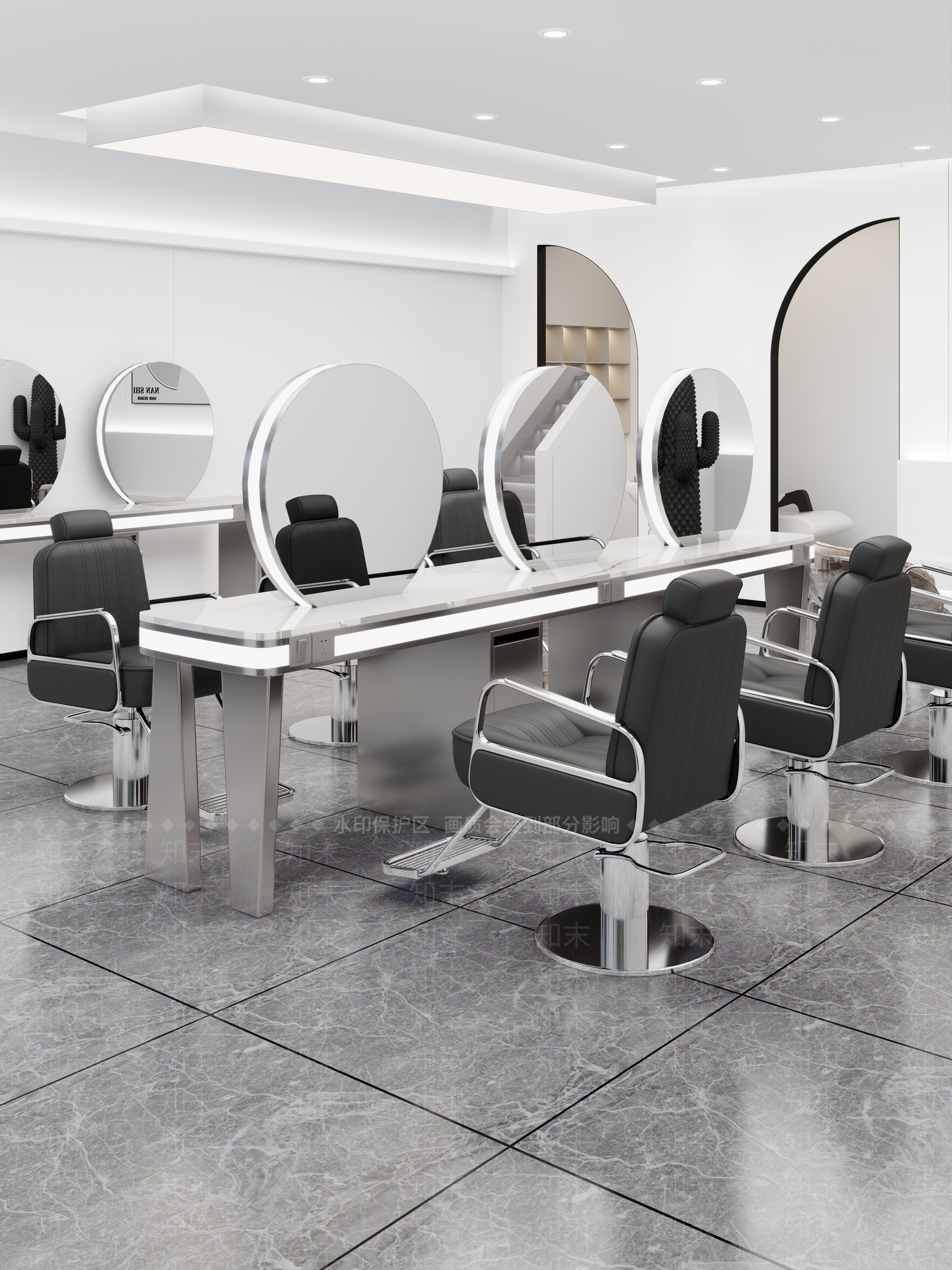 现代美发店3D模型下载【ID:1215075493】