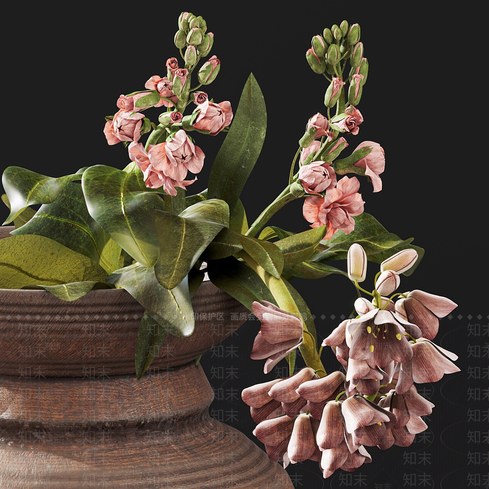 侘寂花艺3D模型下载【ID:1189748005】