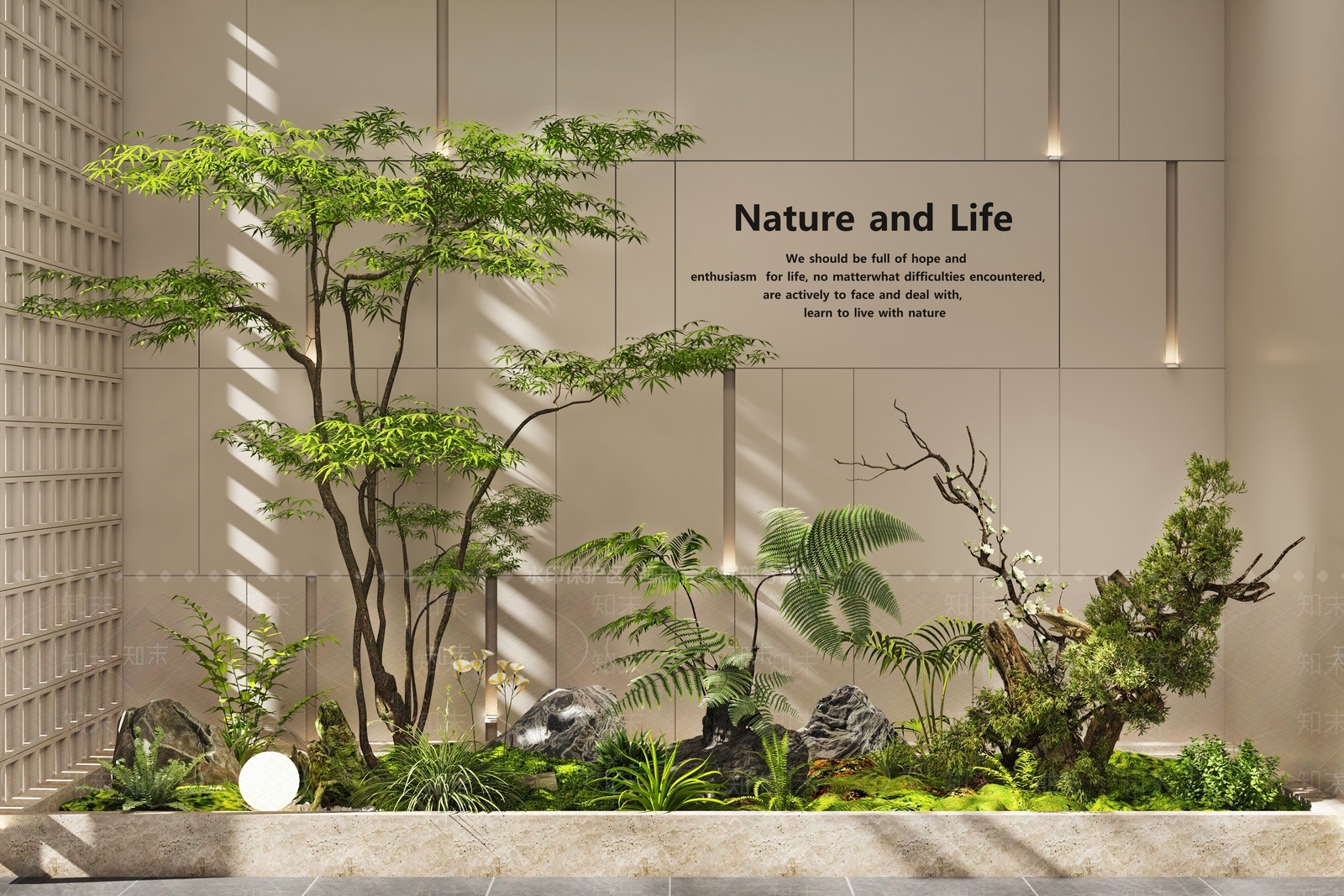 现代室内景观3D模型下载【ID:1189750118】