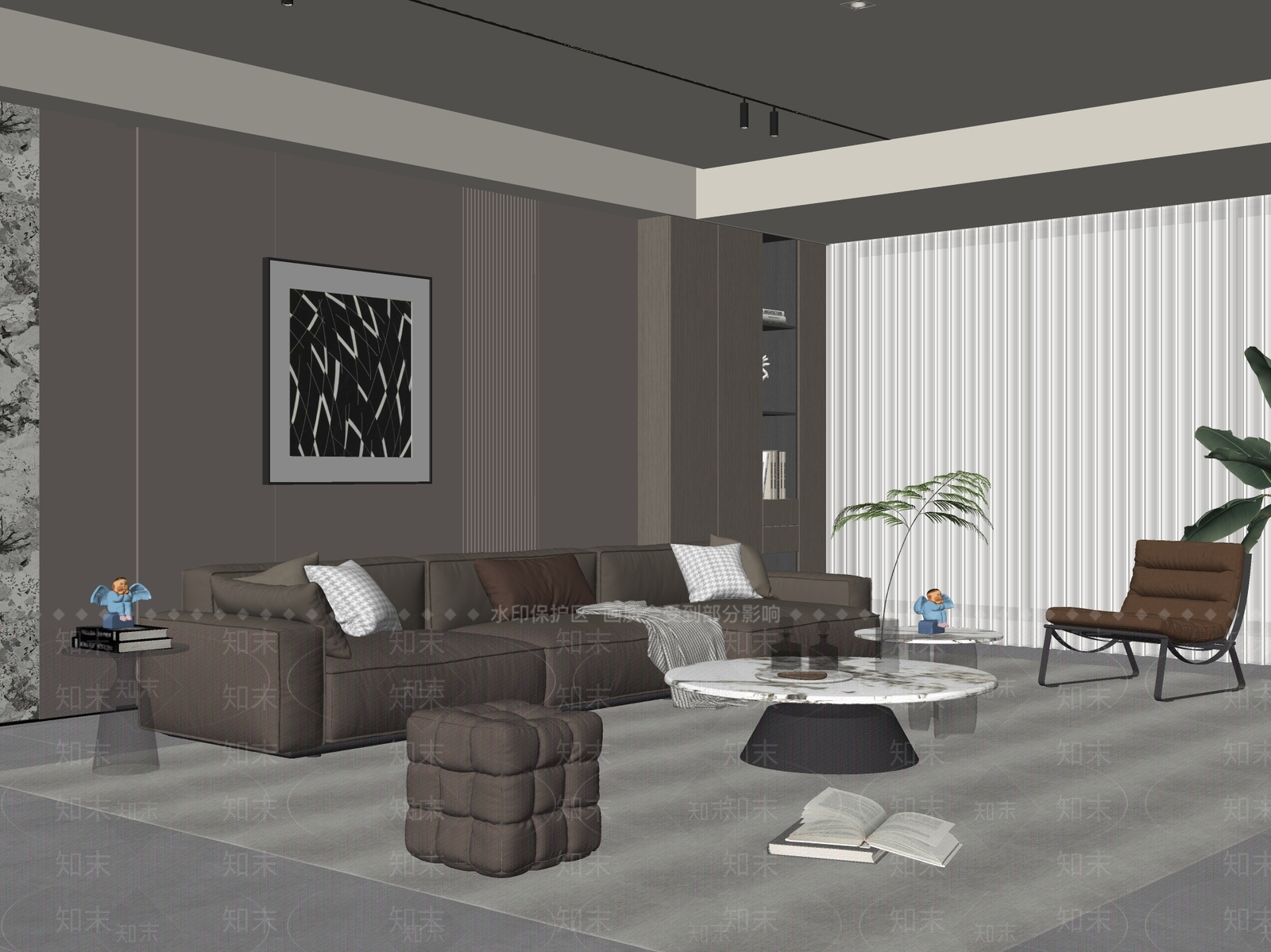 设计感挂画抽象画SU模型下载【ID:1227271300】