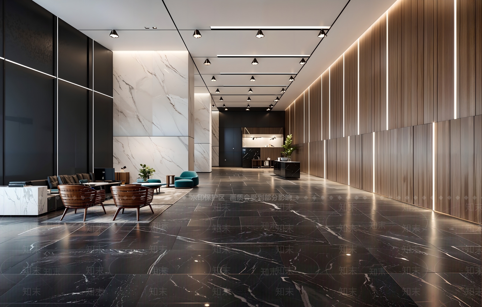 现代酒店大堂SU模型下载【ID:1189752767】