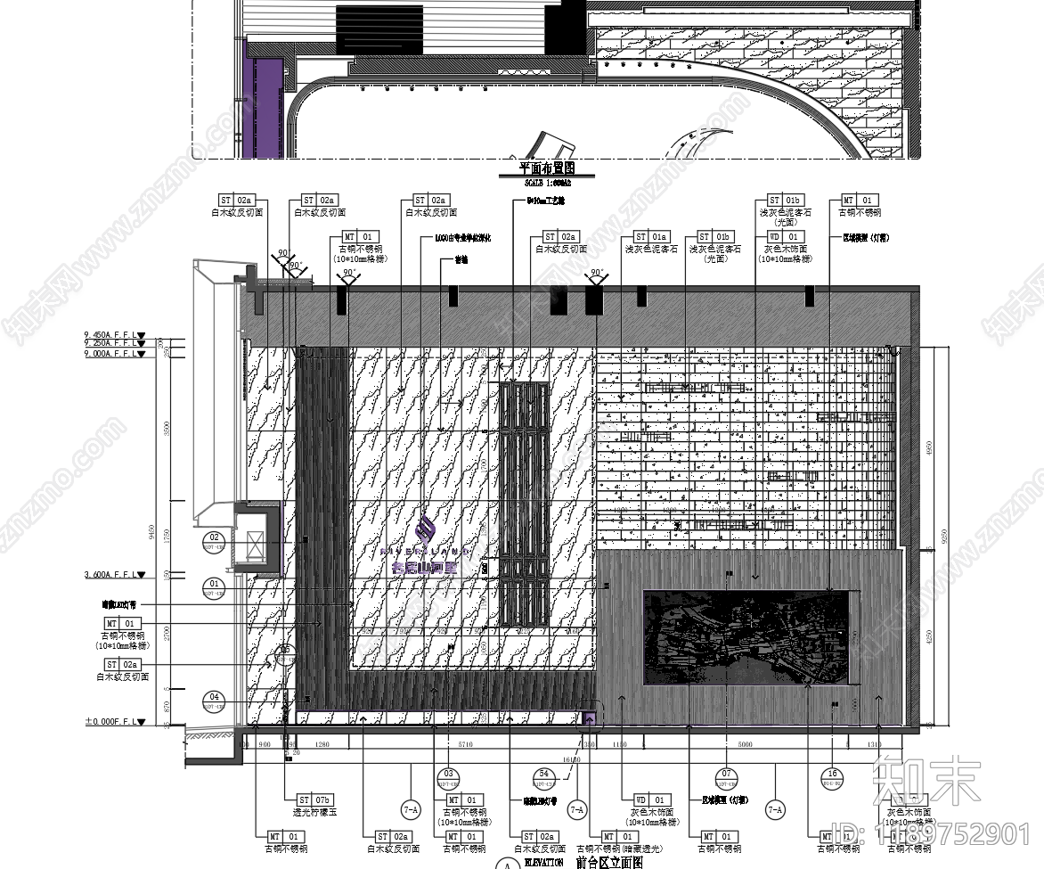现代售楼处cad施工图下载【ID:1189752901】
