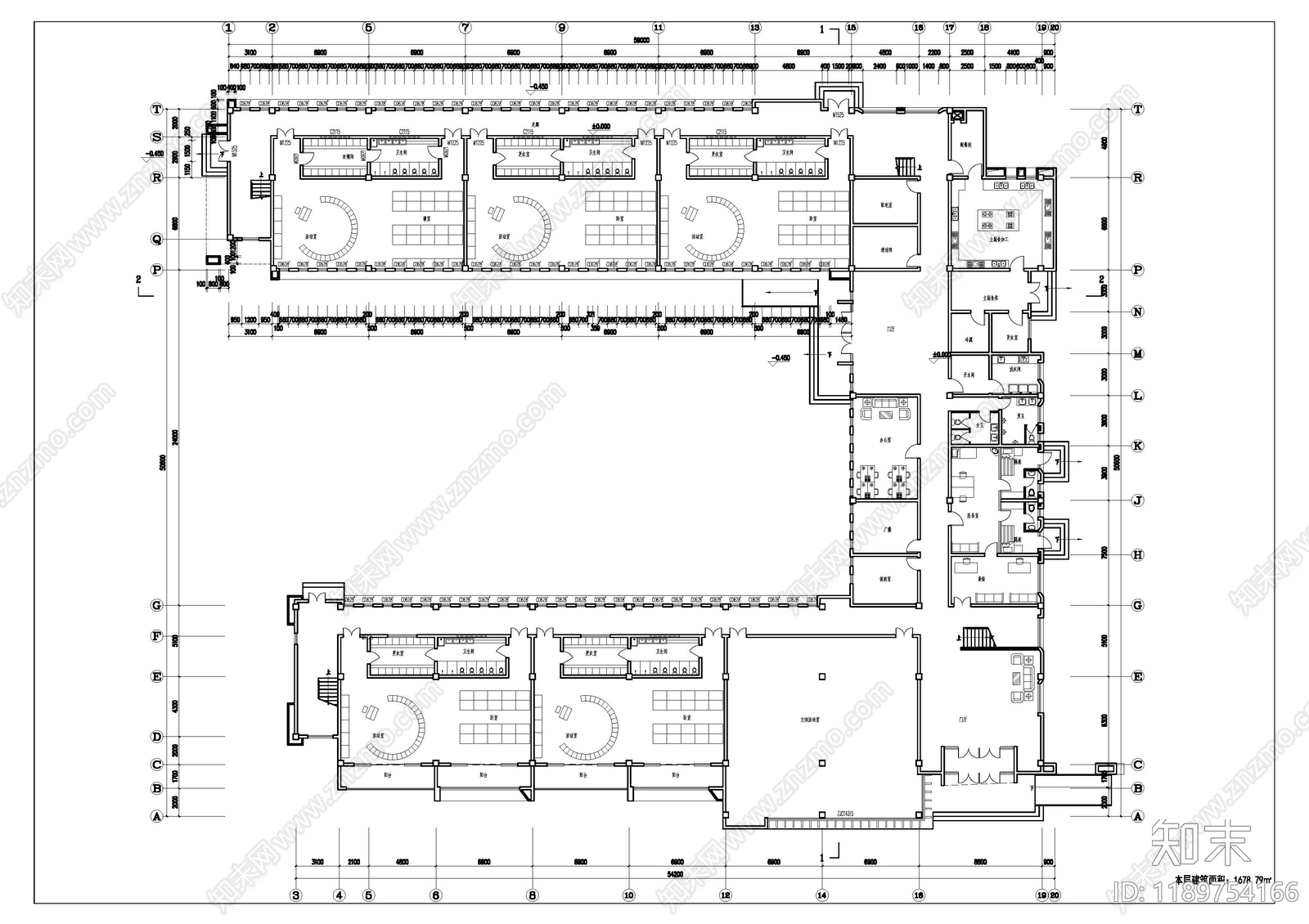 现代新中式幼儿园建筑cad施工图下载【ID:1189754166】