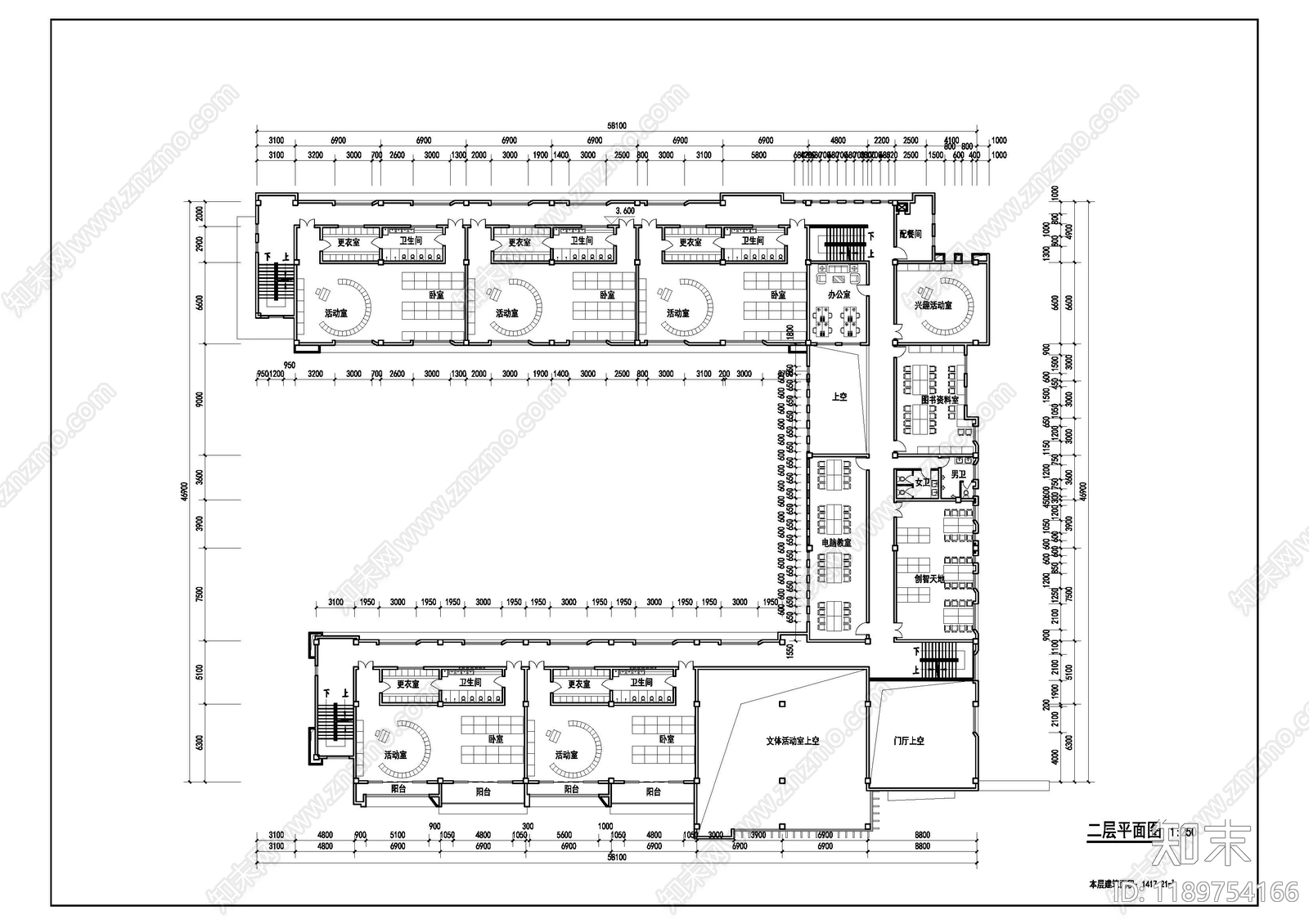 现代新中式幼儿园建筑cad施工图下载【ID:1189754166】