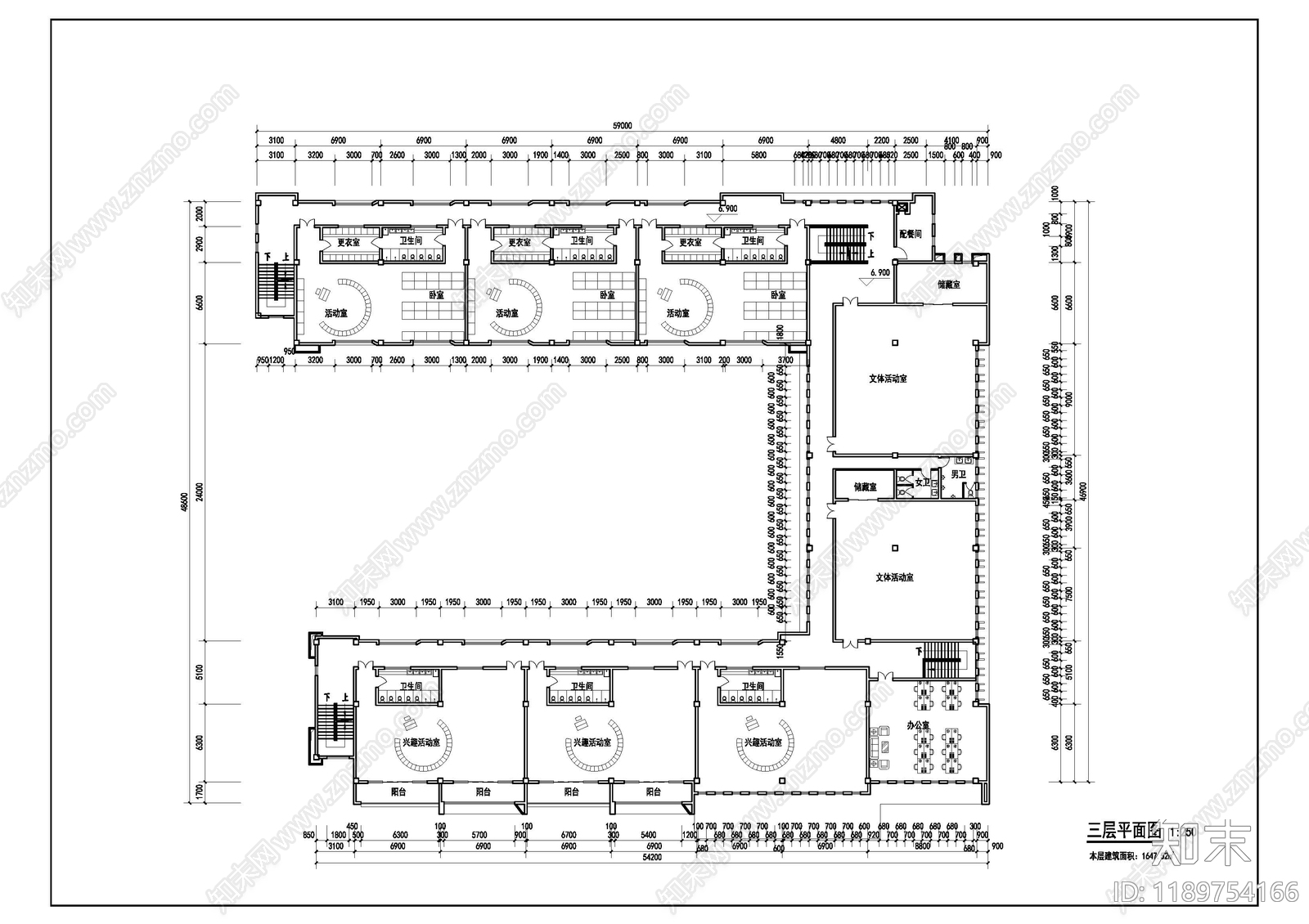 现代新中式幼儿园建筑cad施工图下载【ID:1189754166】