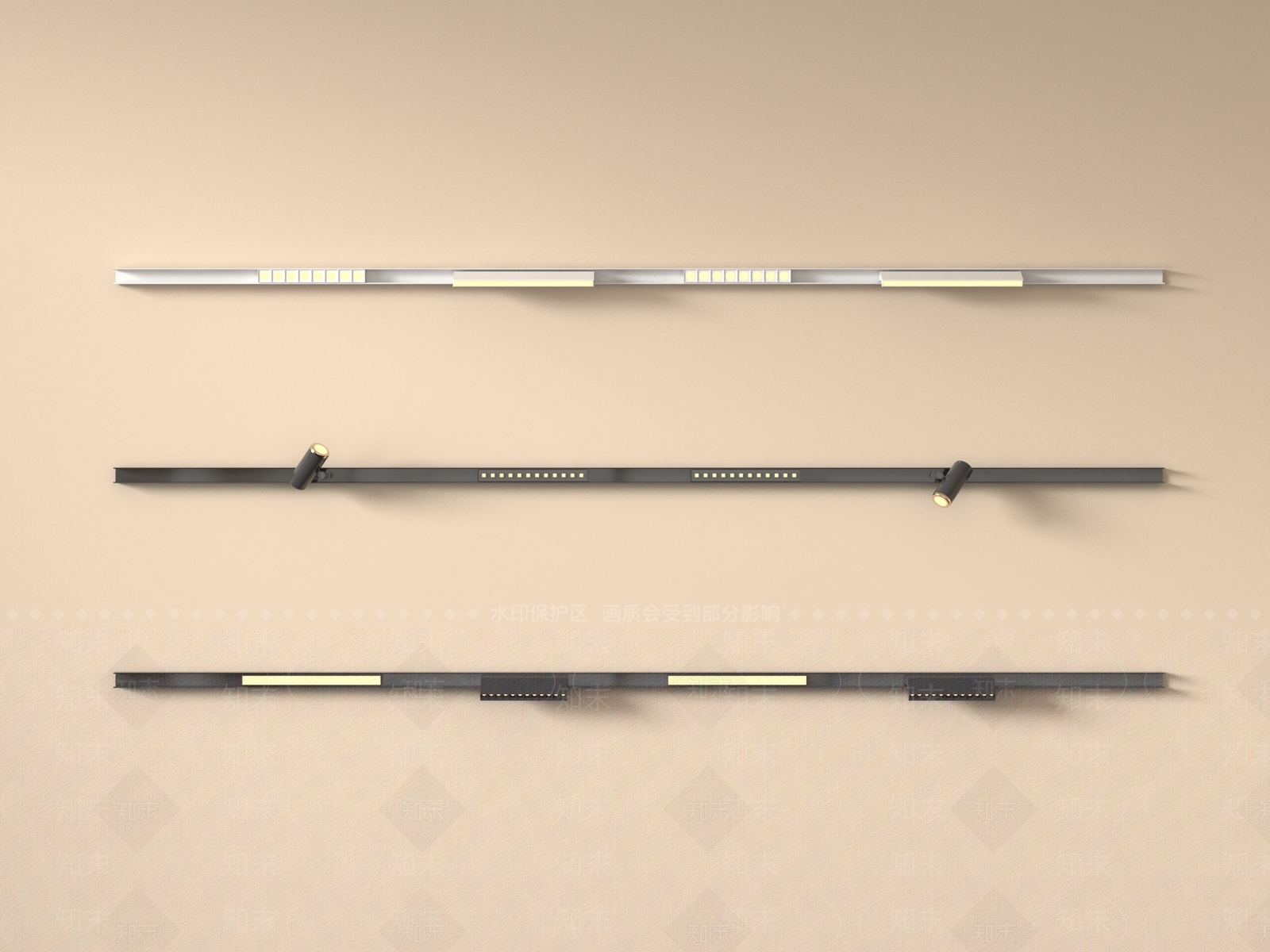现代筒灯射灯组合3D模型下载【ID:1189756211】