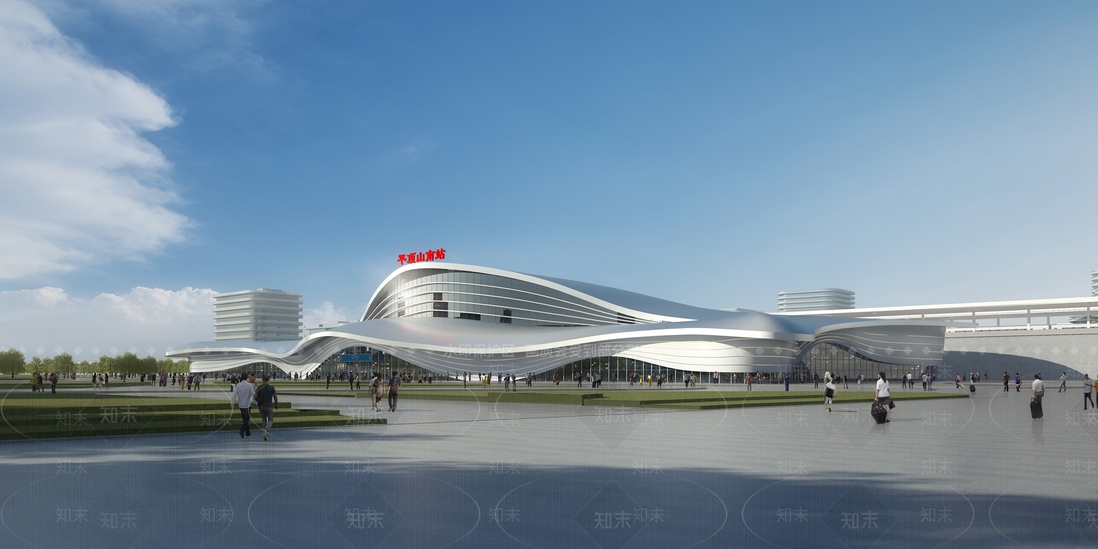 现代简约火车站SU模型下载【ID:1189759291】