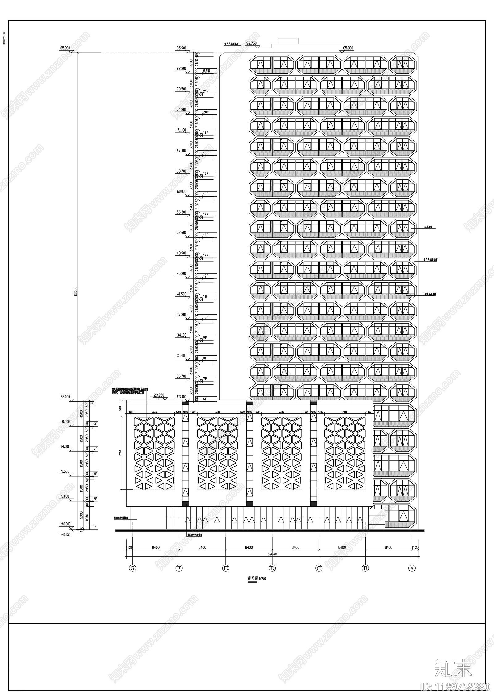 现代医院建筑cad施工图下载【ID:1189758380】