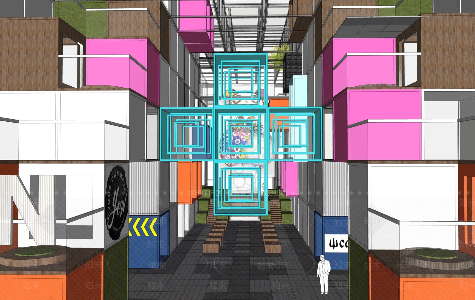现代简约商场建筑SU模型下载【ID:1189760169】