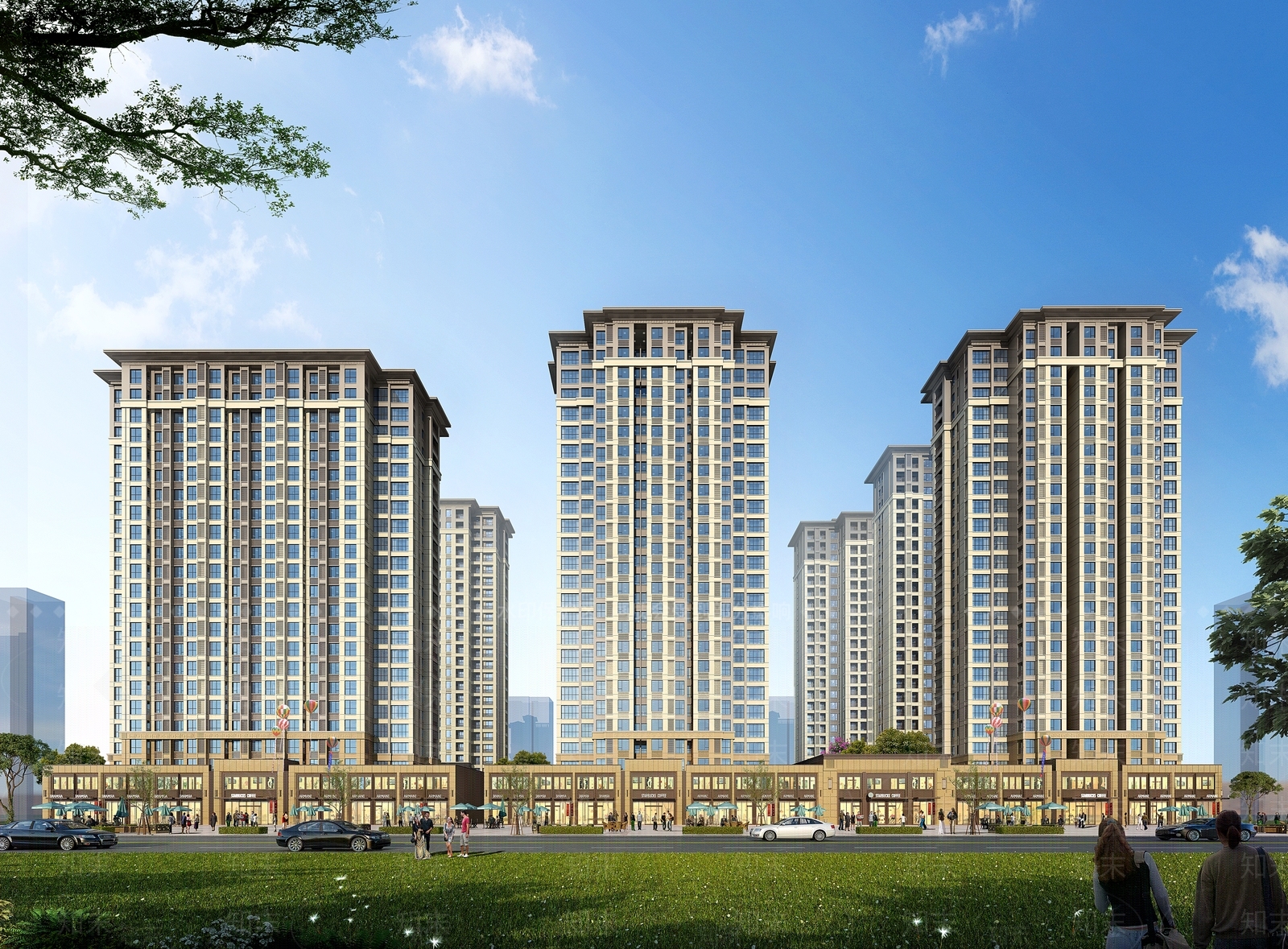 现代简约小区建筑SU模型下载【ID:1189764109】