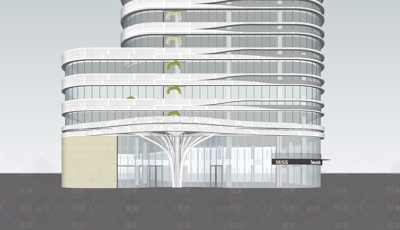 现代商场建筑SU模型下载【ID:1189761179】