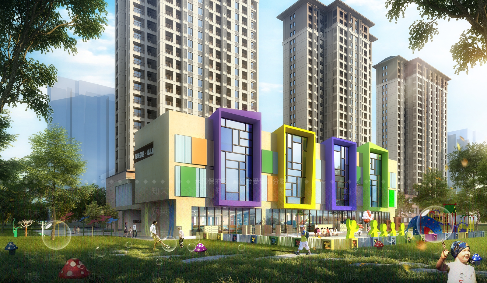 现代简约小区建筑SU模型下载【ID:1189764109】