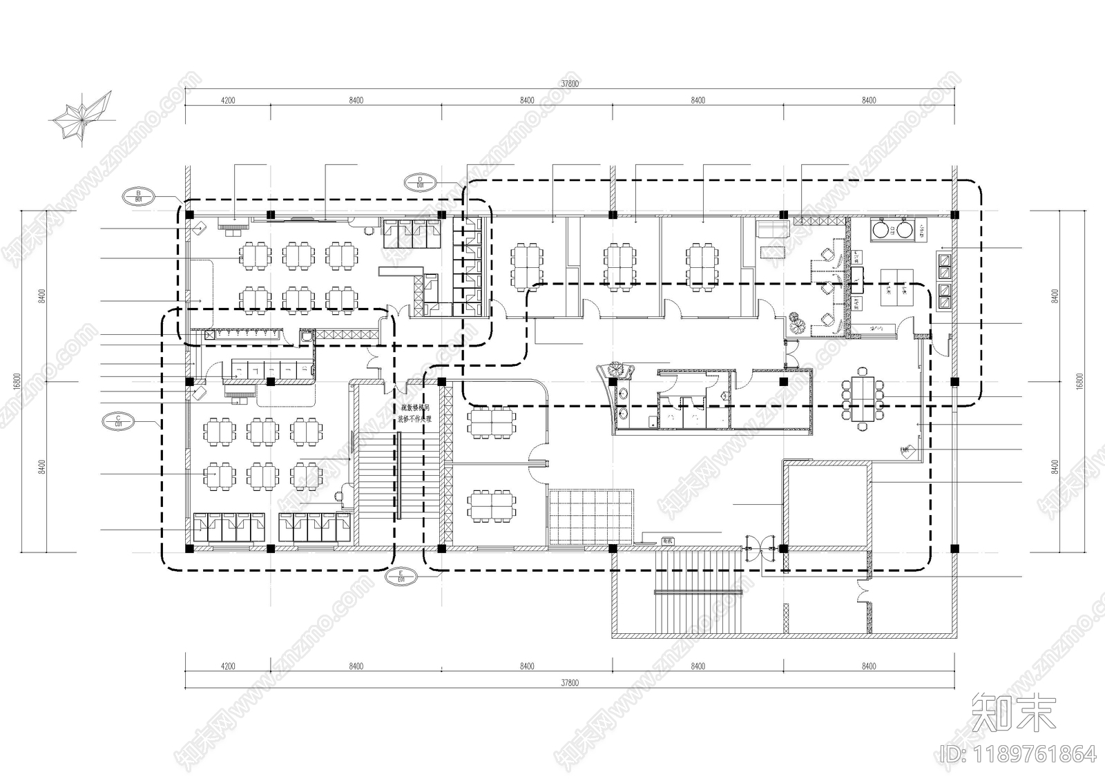 现代幼儿园cad施工图下载【ID:1189761864】