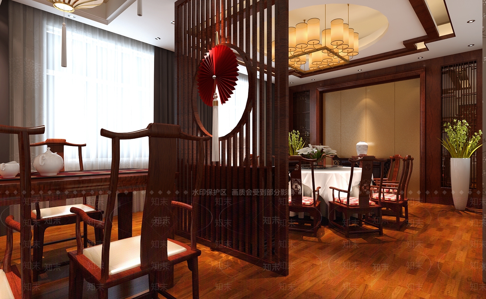 新中式中餐厅3D模型下载【ID:1189763754】