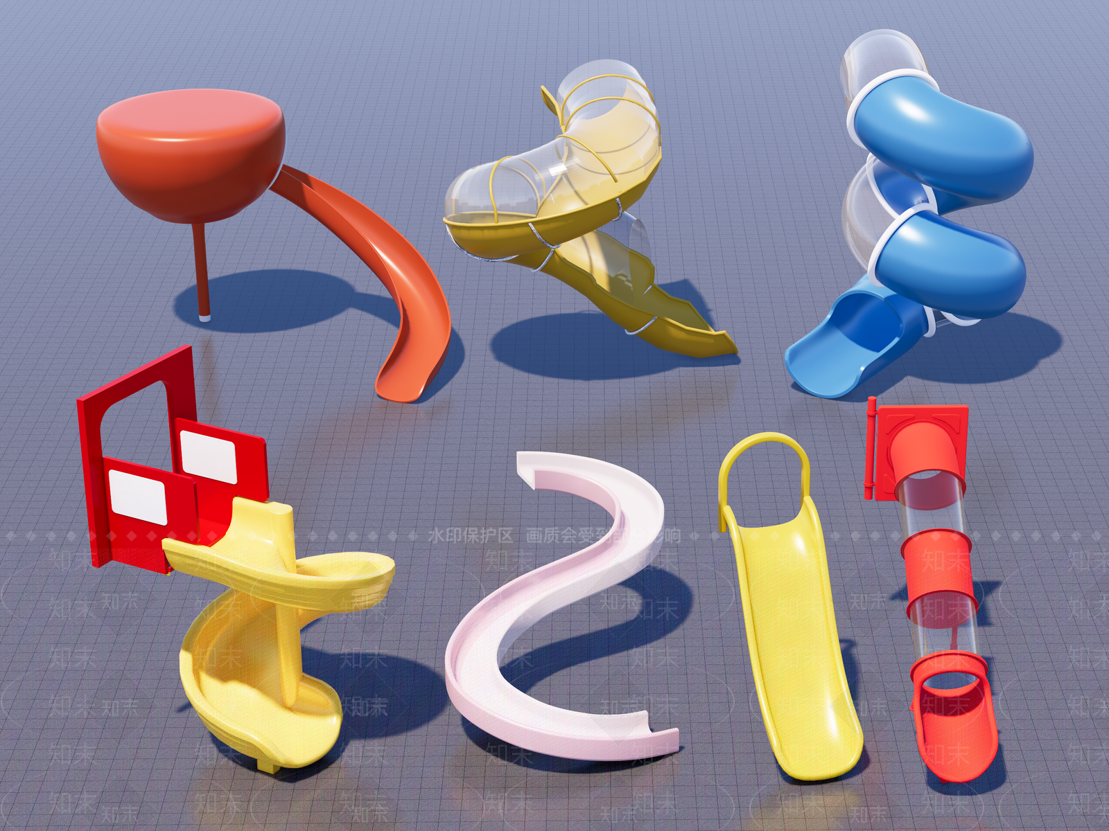 儿童滑梯SU模型下载【ID:1189770200】