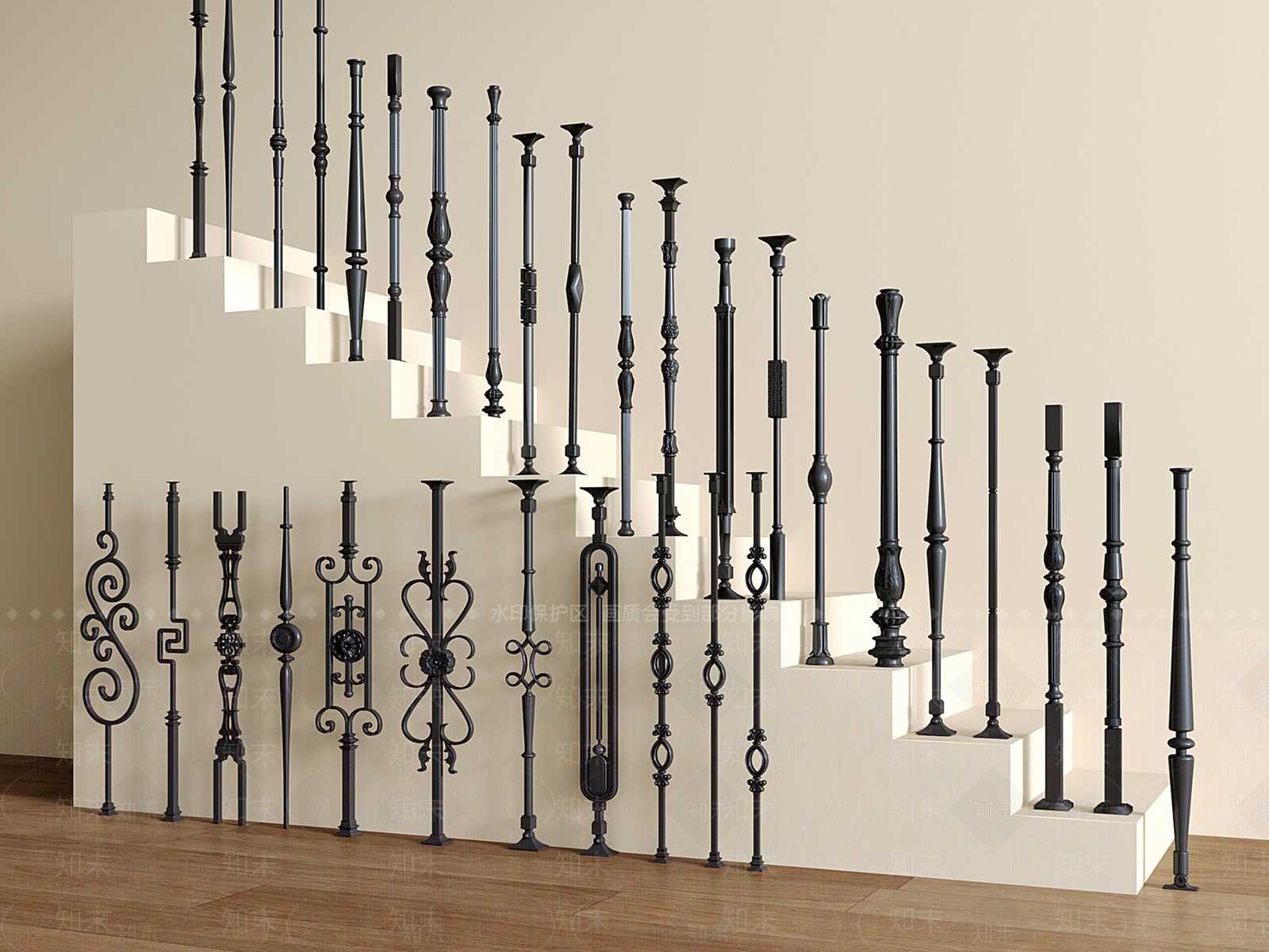 法式栏杆3D模型下载【ID:1189769064】