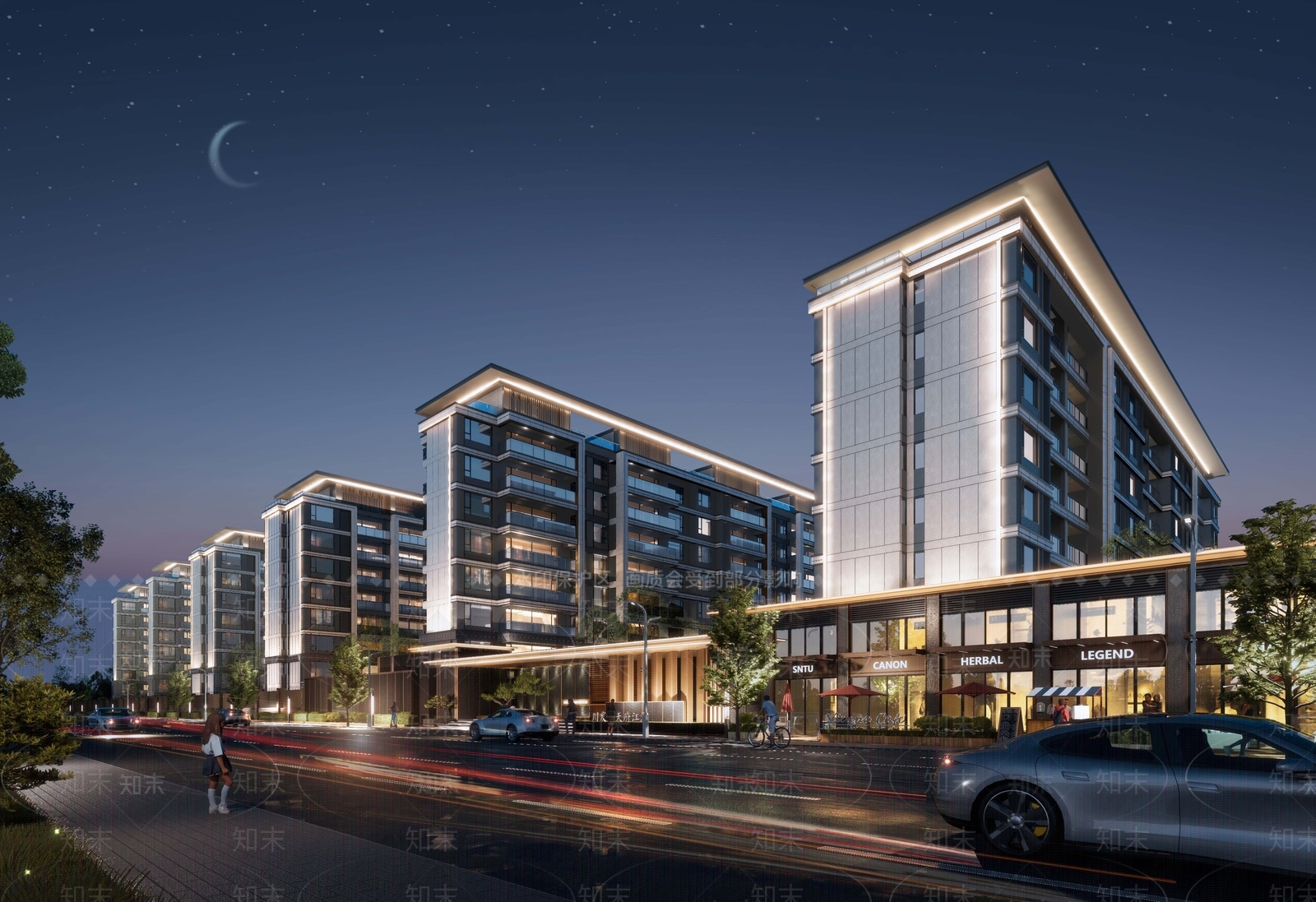新中式小区建筑SU模型下载【ID:1189770639】