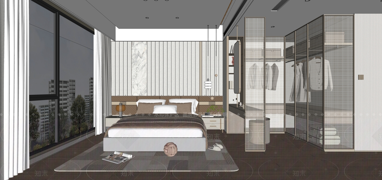 现代家居卧室SU模型下载【ID:1215933121】