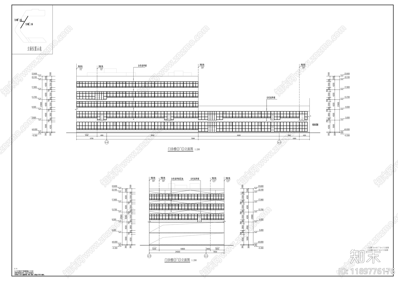 现代医院建筑cad施工图下载【ID:1189776176】