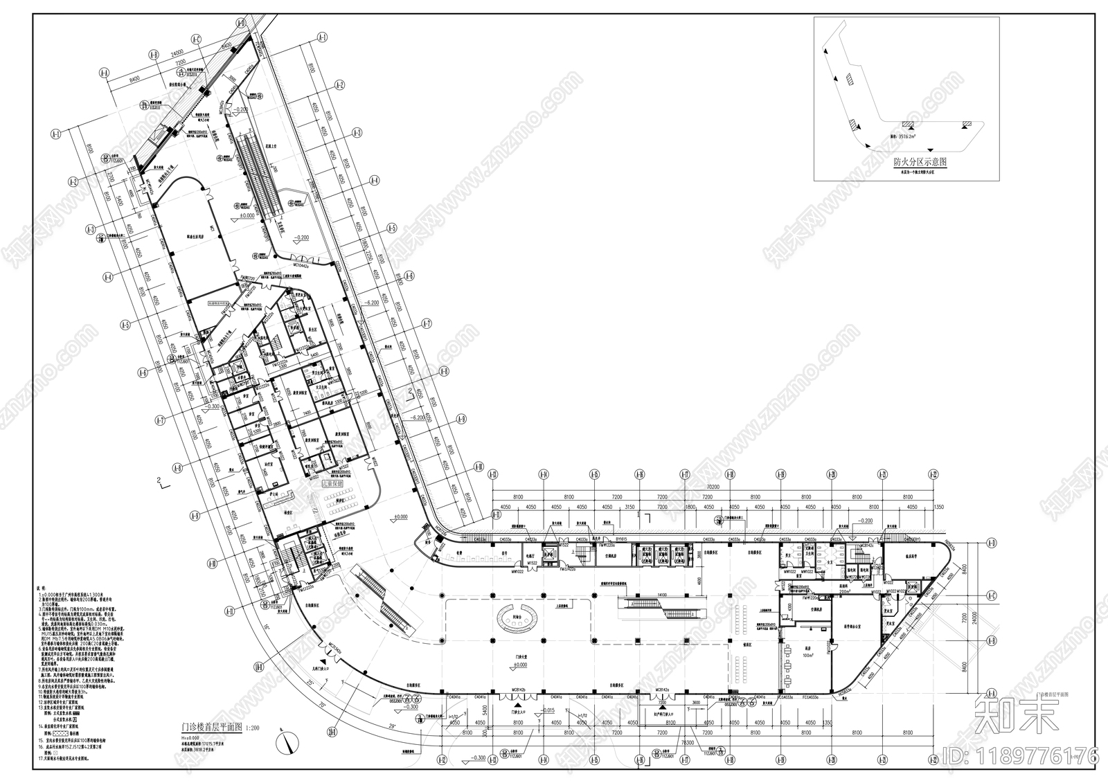 现代医院建筑cad施工图下载【ID:1189776176】