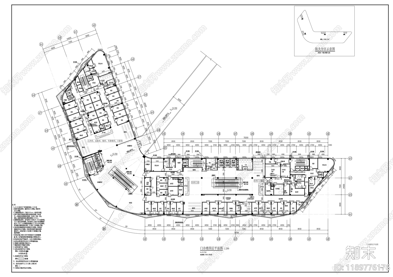 现代医院建筑cad施工图下载【ID:1189776176】