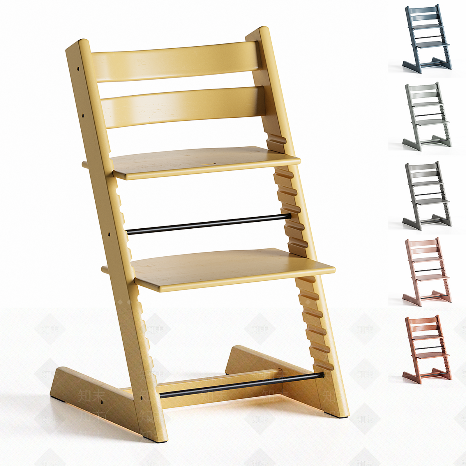 现代奶油儿童椅3D模型下载【ID:1189776480】