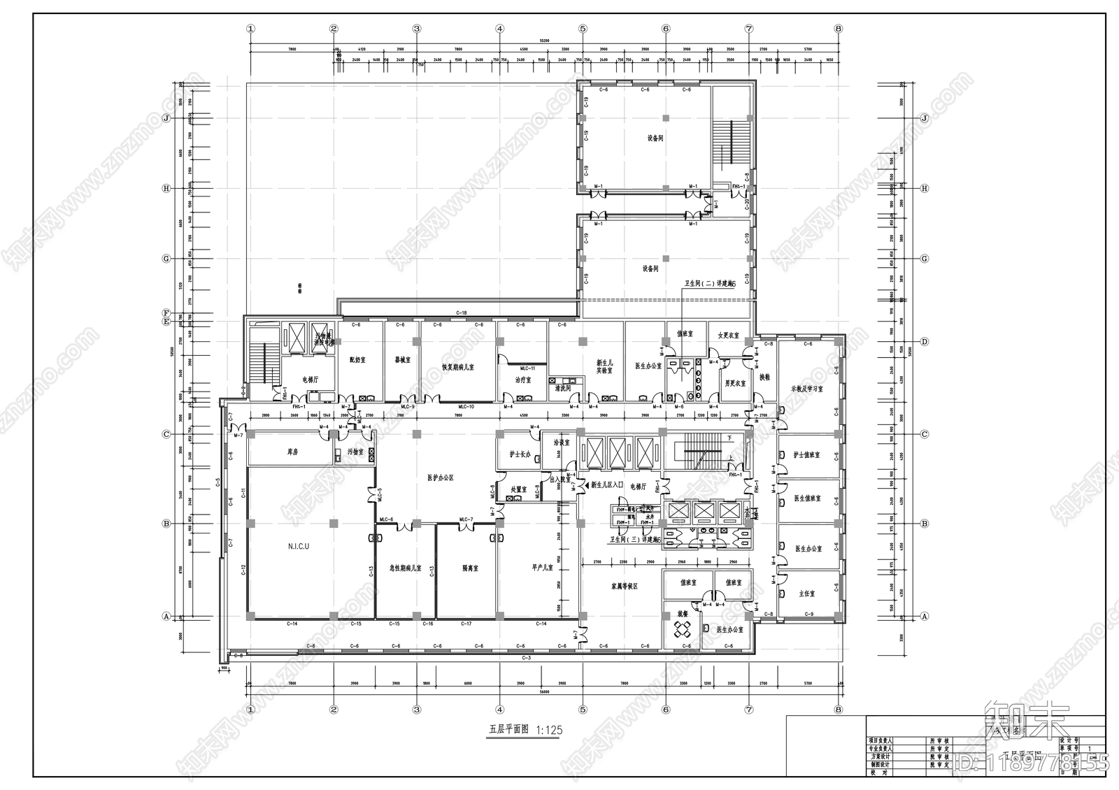 现代医院建筑cad施工图下载【ID:1189778155】