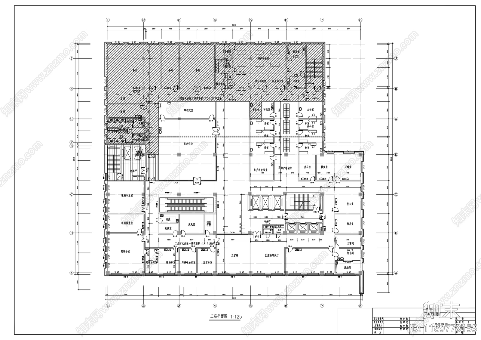 现代医院建筑cad施工图下载【ID:1189778155】