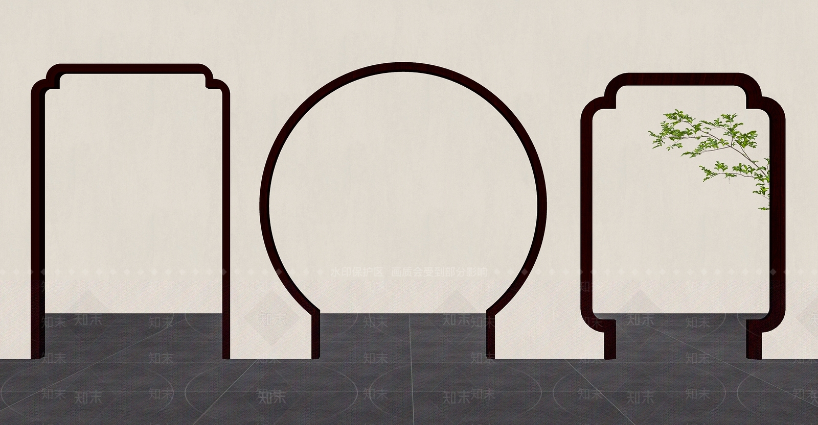 新中式门套SU模型下载【ID:1189781451】