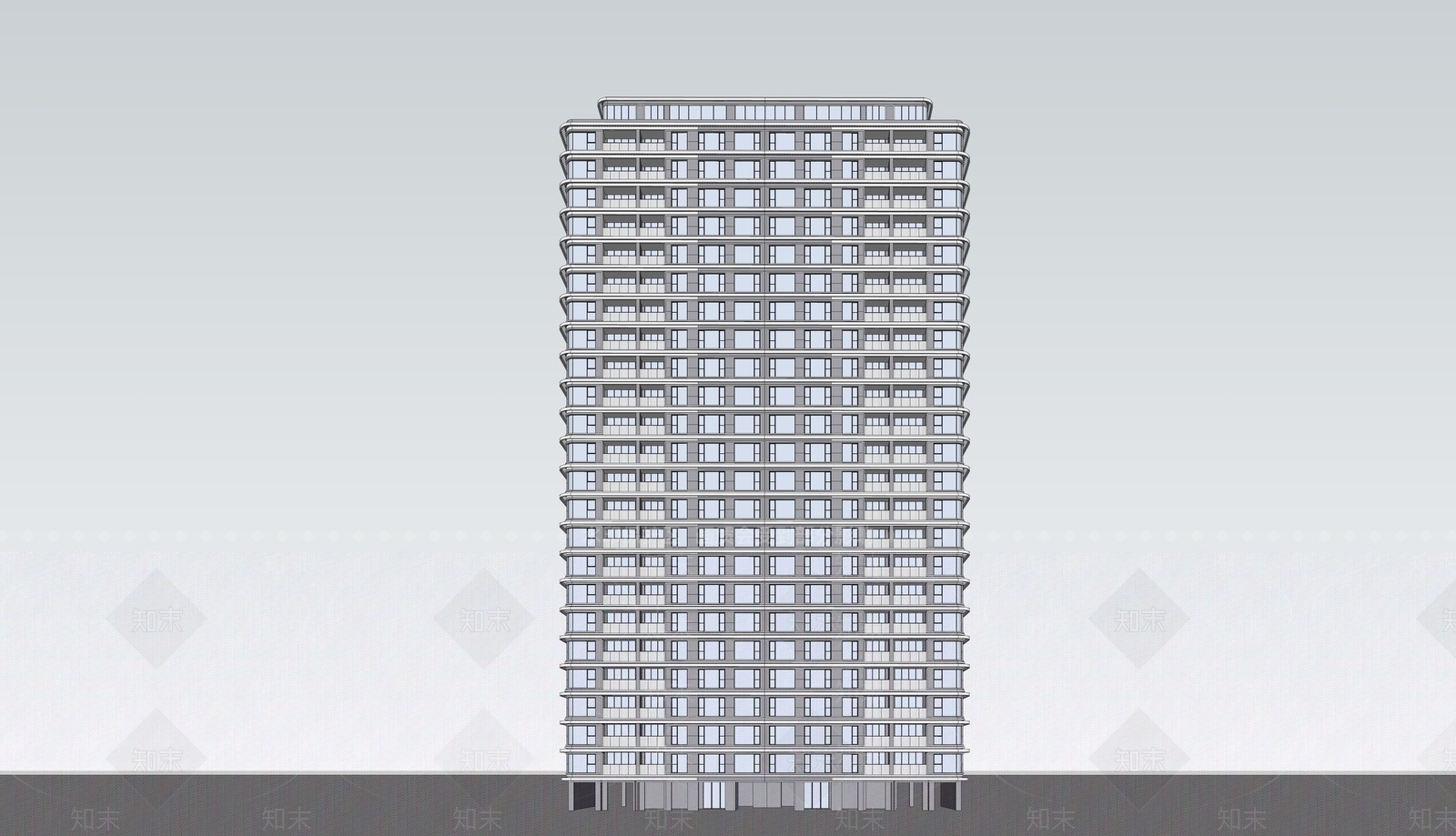 现代高层住宅SU模型下载【ID:1189782709】