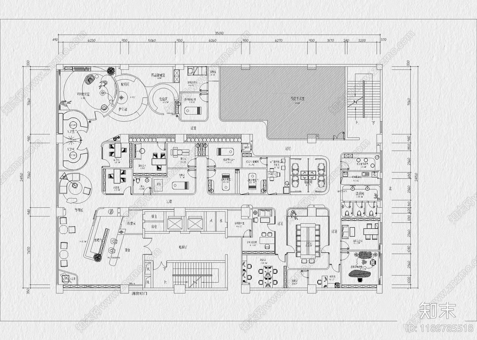现代医院cad施工图下载【ID:1189785518】