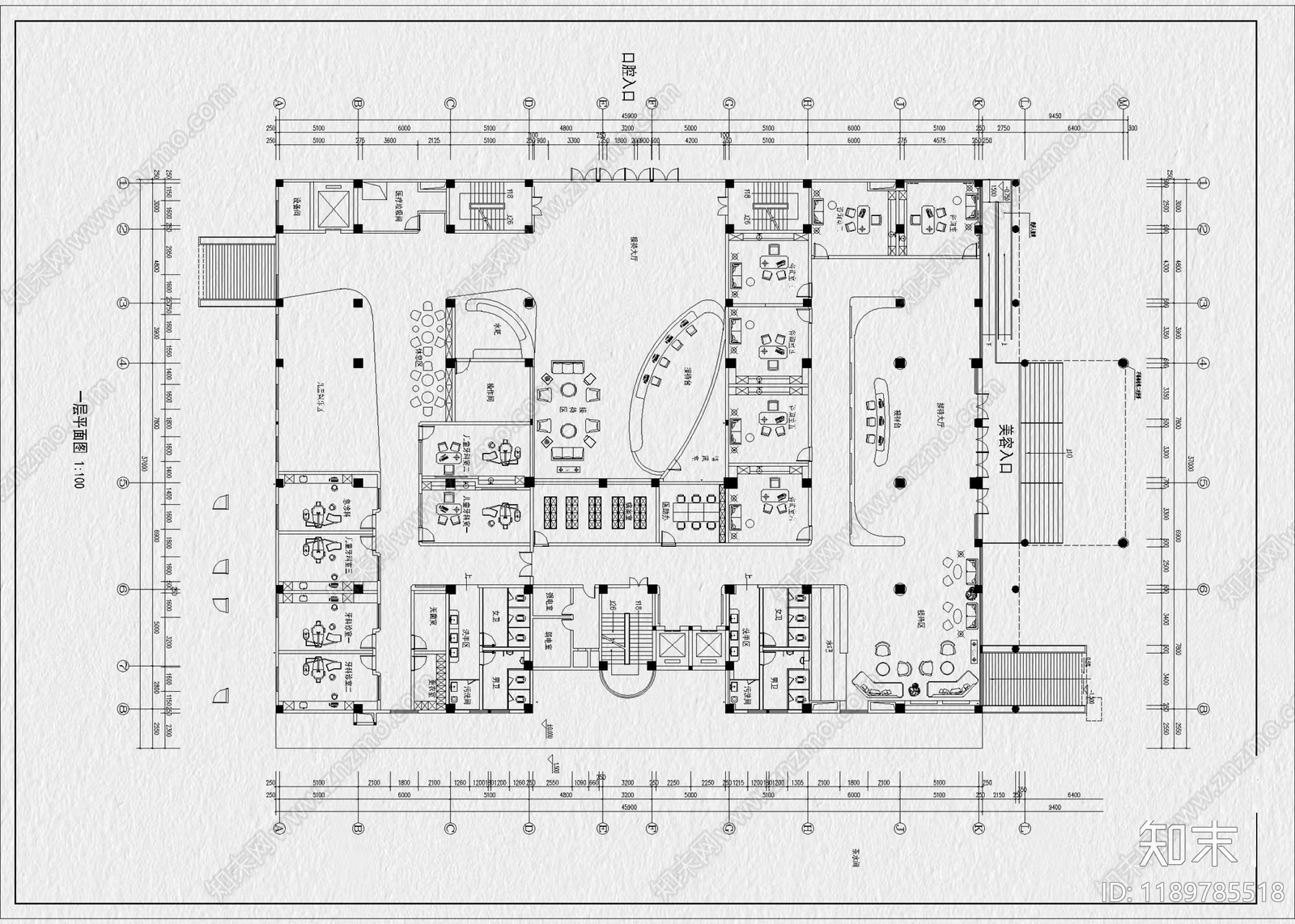 现代医院cad施工图下载【ID:1189785518】