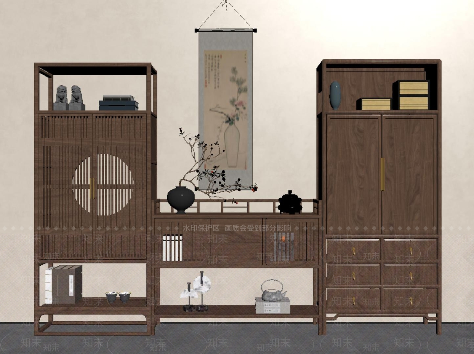 中式博古架SU模型下载【ID:1189785868】
