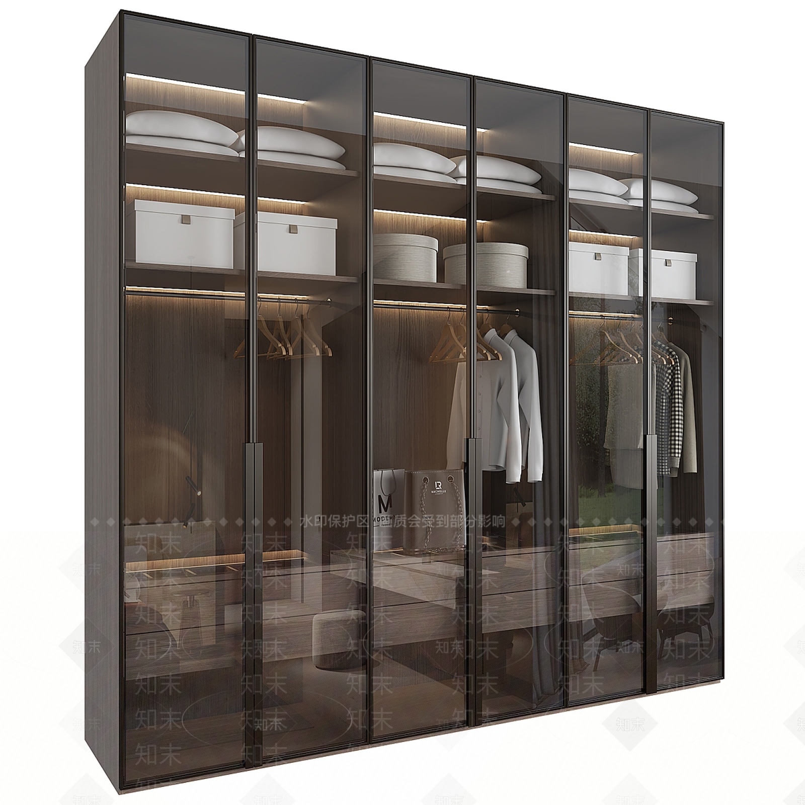 现代极简衣柜3D模型下载【ID:1189786851】